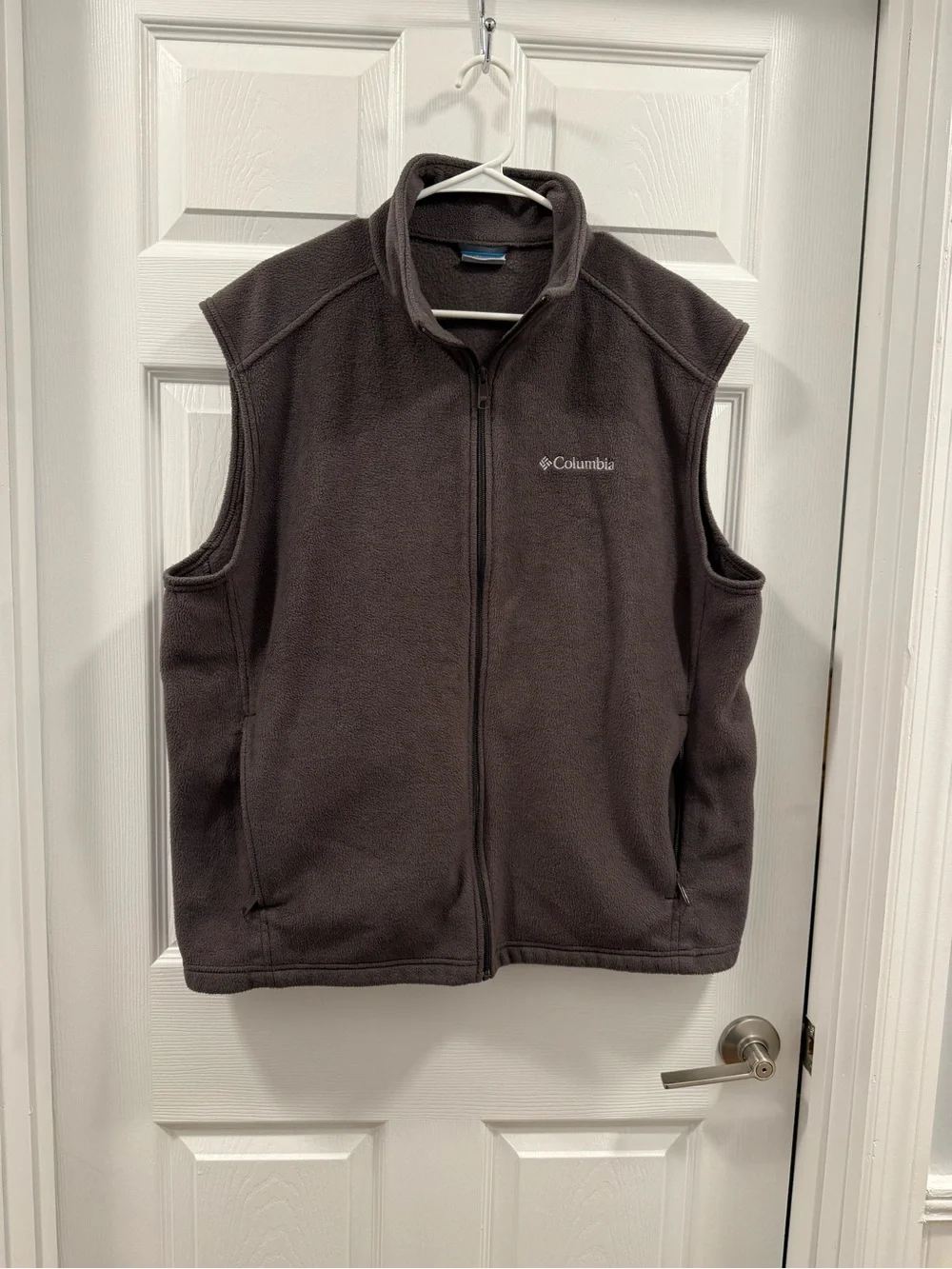 Columbia Men’s Charcoal Gray Fleece Full Zip Vest size XL